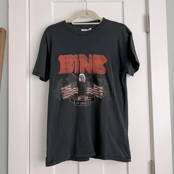 ANINE BING Vintage Eagle Organic Cotton T-Shirt Faded Wash Black NEW with tags - Picture 3 of 8